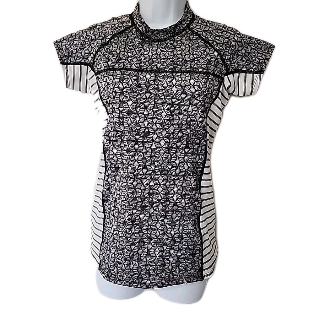 Patagonia Micro Swell Rashguard Black & White UPF 50+ Swim Shirt‎ Women's Small